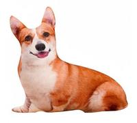 Wmqbjta Almohada Decorativa en Mascotas Peluche Realista Tridimensional Relleno Huggable de PP Algodón Funda Lavable con Zipper Adecuada para Regalo Decoración de Sala, Corgi, 70cm