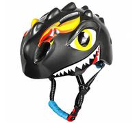 Wmqbjta Casco con Diseño Dinosaurio Ajustable Casco con Luz Trasera Recargable Cómodo para Niños, Jóvenes Ciclistas
