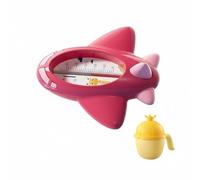 Wmqbjta de Baño para Niños Infantil Flotante Juguete Acuático Medidor de Temperatura Indicador de Habitación con Orificios de Entrada y Salida Adecuado para, Rojo, Avión+Taza