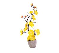 Wmqbjta Decoración de Flores Artificiales con Cuatro Características Clave únicas como Una Pequeña Planta Artificial en Maceta Y Un Arreglo Floral Artificial, Amarillo, Individual