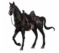 Wmqbjta Estatua Ecuestre Figura Decorativa Caballo PVC Articulado Modelo Ajustable Accesorios Personalizables Adecuada para Colecciones Fotografía y Estantería, Negro