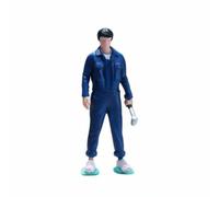 Wmqbjta Figura de Reparación de Vehículos Miniatura Humano Resina Pintada Escena Mecánico Taller Garaje Modelo Escala 1/64 Detallada para Ambientación de, Mecánico De Pie