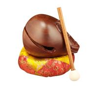 Wmqbjta Instrumento de Percusión de Madera con Forma de, Instrumento de Percusión para Meditación con Tambor, Mokugyo Artesanal con Mazo Y Esterilla para, 5inch