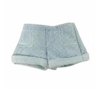 Wmqbjta Jeans para Muñeca Pantalones Diversidad en Estilos Ropa Representativa Material Flexible Diseño Adaptable Adecuado para Coleccionistas Adultos, Azul Claro, Shorts Enrollados