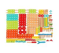 Wmqbjta Juguetes de Construcción Madera Bloques Apilables Clasificación Puzles Juego Educativo 3D con Accesorios Superficie Lisa sin Rebabas, Style D 138pcs