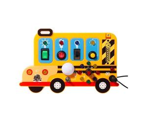 Wmqbjta Juguetes de Tablero de Actividades, Tableros Sensoriales con Interruptores de Luz, Juguetes de Autobús Escolar, Juguetes de Viaje, Programas de Educac