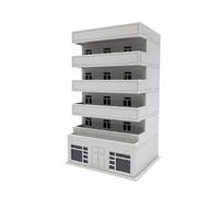 Wmqbjta Modelo Arquitectónico Residencial con Balcón Encastre Rápido Plastificado Escalonada Uso en Taller Escolar Proyectos de, 1/150 Casa con Balcón, 11.5cm De Alto Incluye Pegatinas para Ventanas