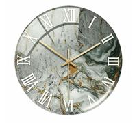Wmqbjta Placa Decorativa Reloj de Pared Silencioso Reloj de Visual Acabado en Mármol Instalación Sencilla Estilo Moderno Adecuado para Áreas Tranquilas Sala Oficina Decoración, 30CM, Glass One