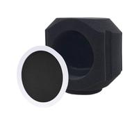 Wmqbjta Protector Antiviento para Micrófono, de Espuma, Portátil Y Práctico, con Filtro de Reflexión Y Absorción de Sonido para Cabinas Vocales Interiores Y E, Negro