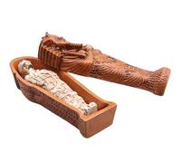 Wmqbjta Set 2 Figurillas Momia Faraónica Resina con Sarcófago Tallado y Tapa Extraíble para coración Escritorio y Molo Cámara Funeraria