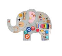 Wmqbjta Tablero de Aprendizaje Infantil de Madera con Elementos Interactivos como Engranajes Piezas Deslizantes y Rompecabezas Adecuado para Desarrollo de, Juego De Pared Elefante 3KG