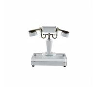 Wmqbjta Teléfono Vintage Decorativo Escultura Adorno Ornamental Figura de Teléfono para Mesa con Combinación de Cristal y Metal, Teléfono De Cristal Retro Americano con Base Rectangular
