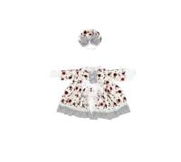 Wmqbjta Vestido Floral para Decorativo con Toca Traje Disfraz Estilo con Toca y Ribetes de Encaje Botones Frontales Poliéster Adecuado para Jardín Entrada