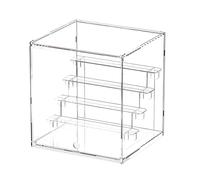 Wmqbjta Vitrina Acrílica Caja Expositora Organizador Estantería Transparente con Estantería Escalonada y Apertura Delantera , Moderno Minimalista, Vitrina De Acrílico con Cuatro Niveles De Escalera