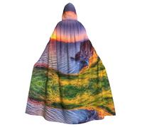 WMSYJHLA Capa unisex con capucha de Irlanda Sunset Seascape para Halloween, disfraz de Navidad para adultos, disfraz de vampiro bruja