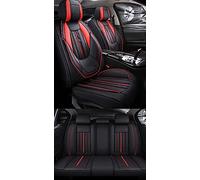 WMTCNC Cojines de asiento de coche Juego completo de fundas de asiento de coche de cuero impermeable funda protectora accesorios para VW para Golf MK4 para Golf 5 para Golf 6 (Color: BK rojo estándar)