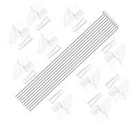 WMYCONGCONG 10 piezas de barras de empuje de acero de 1,2 x 210 mm + 10 cuernos de control micro de nailon de 21 x 11 mm, 4 agujeros para piezas de avión RC