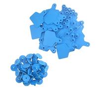 WMYCONGCONG 100 etiquetas de identificación de ganado en blanco para cabras, ovejas, cerdos, vacas, ganado, ternero, caballo (azul)