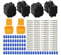 WMYCONGCONG 2 kits 16 Pin Way impermeable conector eléctrico enchufe para coche automotriz (16 pines)