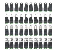 WMYCONGCONG 20 Conectores adaptadores de Corriente CC Macho Hembra de 2,1 x 5,5 mm + 20 Conectores BNC Macho Hembra para cámara de Seguridad CCTV coaxial Cat5