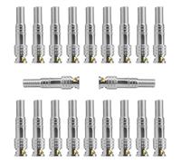 WMYCONGCONG 20 conectores coaxiales macho BNC RG59 RG6 Conector de latón roscado para cámara de videovigilancia de seguridad CCTV