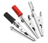 WMYCONGCONG 22 pinzas de cocodrilo de metal para pruebas eléctricas con manos de plástico, color rojo y negro, abrazaderas de resorte para pruebas eléctricas de laboratorio