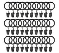 WMYCONGCONG 40 anillos de cortina con clips, clips decorativos negros para cortinas con anillos, clips de 1 pulgada de diámetro interior para baño, sala de estar y habitación de invitados, se adapta a