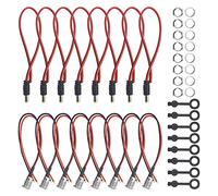 WMYCONGCONG 8 pares de conectores de alimentación CC de 5,5 x 2,1 mm DC Power Jack Socket roscado hembra adaptador de conector de montaje en panel con enchufe a prueba de polvo