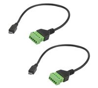 WMYCONGCONG - Conector de conector micro USB macho a hembra de 5 pines para conector de 30 cm (2 unidades)