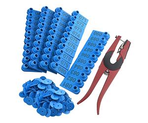 WMYCONGCONG Etiqueta de oreja de cerdo de oveja de cabra, etiquetas de oreja de ganado, números 1-100, azul (azul)