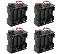 WMYCONGCONG Paquete de 4 8 soportes de batería AA de 1,5 V con clip de batería con cable tipo I, conector estándar (8AA) para tiras LED Arduino RC