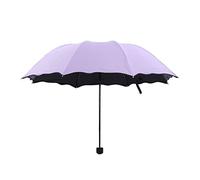 WMYDNXXT Paraguas Marca Paraguas de Flores Paraguas de Mujer Plegable Parasol de Mujer Portátil Lluvia Fuerte Paraguas Solar Transparente for Mujer(Purple)