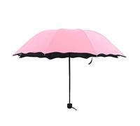 WMYDNXXT Paraguas Marca Paraguas de Flores Paraguas de Mujer Plegable Parasol de Mujer Portátil Lluvia Fuerte Paraguas Solar Transparente for Mujer(Pink)