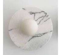 WMYYZYQ Aplique de pared de alabastro de 9.3 pulgadas con globo redondo de mármol para montaje en pared, lámpara de pared de piedra de mediados de siglo, luz cálida para sala de estar, dormitorio