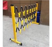 WMYYZYQ Barricada móvil retráctil, plegable, control de multitudes, plegable con rodillos, bloqueo rápido de cualquier área, barricada de metal expandible, amarillo y negro, 1,2 x 2,5 m