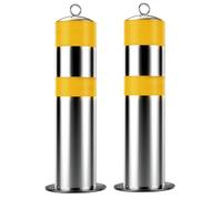 WMYYZYQ Bolardo de seguridad de acero inoxidable, tope de estacionamiento para garaje, barrera de tráfico con tiras reflectantes, columna de advertencia de barrera de entrada para zonas de bloqueo