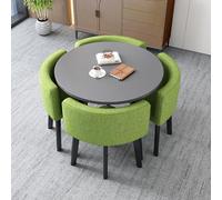 WMYYZYQ Juego de mesa de comedor redonda para 4 personas - Elegante juego de mesa de café y silla de 31.5 pulgadas para oficina, sala de recepción, club y conferencia, elegante comedor y reunión Sol