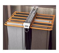 WMYYZYQ Perchero extraíble para pantalones, barra deslizante, 22 brazos de acero de doble fila para pantalones, toallero, organizador de bufandas extensible con colgador flocado antideslizante, color