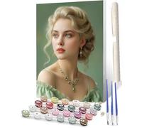 WMZPOY kit de Pintar Sobre Lienzo para AdultosKit de Pintar por Números con Pinceles Hermosa mujer rubia 004 Pintura de Dibujo con Pigmentos Acrílicos40x50 cm