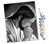 WMZPOY Paint by Numbers Adults Cruz de Jesús en blanco y negro 001 (6) DIY Paint by Numbers Paints for Paint by Numbers Canvas Painting Pictures Decoration(16" x 20") frameless
