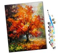 WMZPOY Paint by Numbers Adults Hojas de arce otoñal, flores y árboles (3) DIY Paint by Numbers Paints for Paint by Numbers Canvas Painting Pictures Decoration(16" x 20") frameless