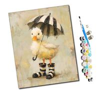 WMZPOY Paint by Numbers Pato paraguas DIY Paint by Numbers Paints to Paint by Numbers Kit with Brushes and Acrylic Paints 40x50cm