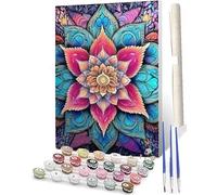 WMZPOY Piezas Pintar por Numeros Adultos, Cuadros por Numeros, Paint by Numbers con Pinceles y Pinturas 40 x 50 cm (Sin Marco) mandalas de colores 6
