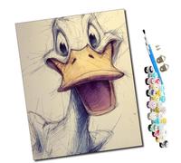 WMZPOY Pintar por números adultos El grito del Pato Donald DIY pintar por números, pinturas para niños, paint by numbers lienzos para pintar cuadros decoración (16" x 20")