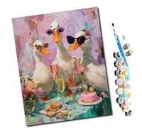 WMZPOY pintar por numeros adultos Fiesta del pato DIY pintar por números,pinturas para niños,paint by numbers lienzos para pintar cuadros decoracion(16" x 20")