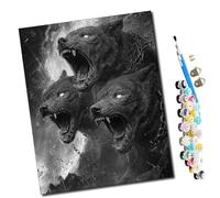 WMZPOY Pintar por números adultos Rugido del sabueso del infierno DIY pintar por números, pinturas para niños, paint by numbers lienzos para pintar cuadros decoración (16" x 20")