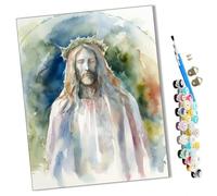 WMZPOY Pintar por numeros para Adultos La estatua blanca de Jesús (11) Cuadro de Pintura por números Adultos y para niños-Lienzo pre Dibujado con numeros para Pintar con Pinceles 40x50cm