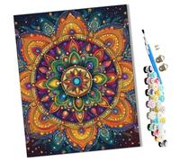 WMZPOY Pintar por numeros para Adultos Mandala 3 Cuadro de Pintura por números Adultos y para niños-Lienzo pre Dibujado con numeros para Pintar con Pinceles 40x50cm