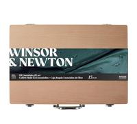Winsor & Newton 1490712 Estuche de óleo Winton en caja de madera - Caja Regalo Esenciales de Óleo (8x37ml, Liquin Original 75 ml, médium para óleo Sansodor 75 ml y accesorios)