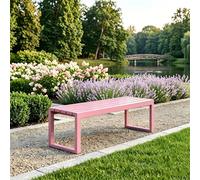 Wnanch Banco de Jardín Metal Antióxido Banco de Exterior sin Respaldo Impermeable de Acero Galvanizado Asiento para Colegios Parques y Espacios Públicos 100/120/145/180cm Duradero